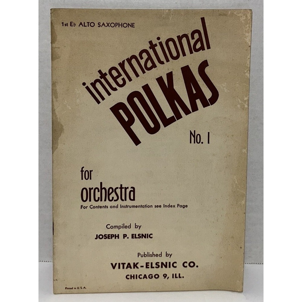 International‎ Polkas No. 1 For Orchestra Alto Saxophone Songbook 1950 Vtg Rare